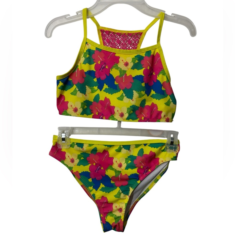 Floral‎ Bikini Set with Pink and Green Design